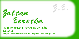 zoltan beretka business card