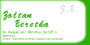 zoltan beretka business card